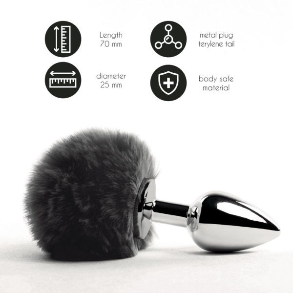купить Анальная пробка FeelzToys - Bunny Tails Butt Plug Black