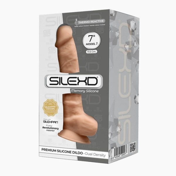 купить Фаллоимитатор SilexD Johnny Flesh (MODEL 1 size 7in), двухслойный, силикон+Silexpan, диаметр 3,8см