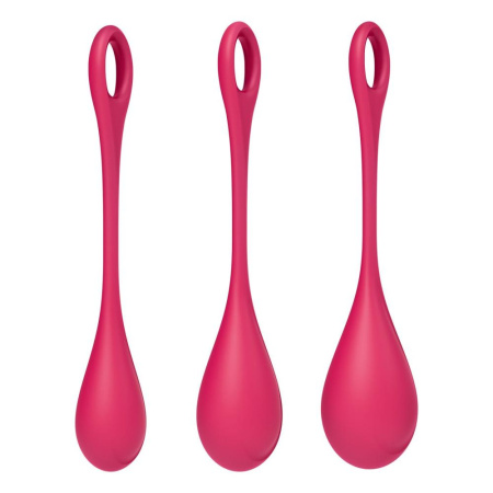 фото Набор йони бусин Satisfyer Yoni Power 1 Red, диаметр 2-2,5-3см, вес 22-46-74гр  || фото Набір йоні намистин Satisfyer Yoni Power 1 Red, діаметр 2-2,5-3см, вага 22-46-74гр 