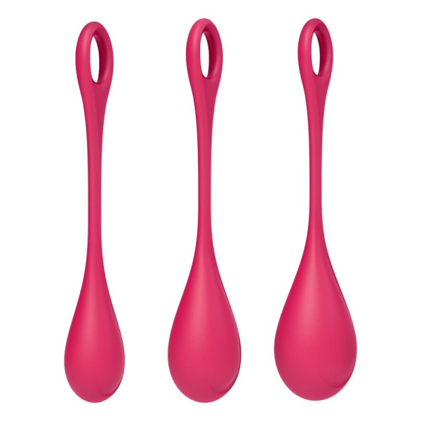 купить Набор йони бусин Satisfyer Yoni Power 1 Red, диаметр 2-2,5-3см, вес 22-46-74гр