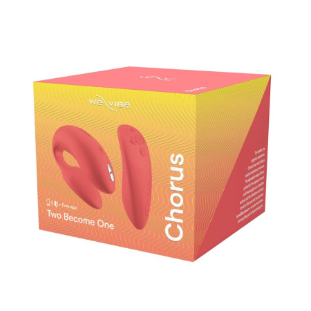 фото Смарт-вибратор для пар We-Vibe Chorus Crave Coral, сенсорное управление вибрациями сжатием пульта  || фото Смарт-вібратор для пар We-Vibe Chorus Crave Coral, сенсорне керування вібраціями стисненням пульта 
