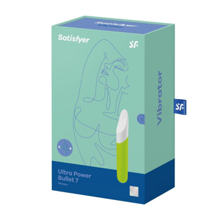 фото Минивибратор с гибким язычком Satisfyer Ultra Power Bullet 7 Green  || фото Мінівібратор із гнучким язичком Satisfyer Ultra Power Bullet 7 Green 