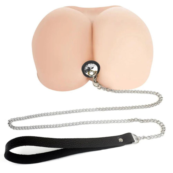 купить Силиконовая анальная пробка Art of Sex Silicone Anal Plug with Leash size S с поводком Black