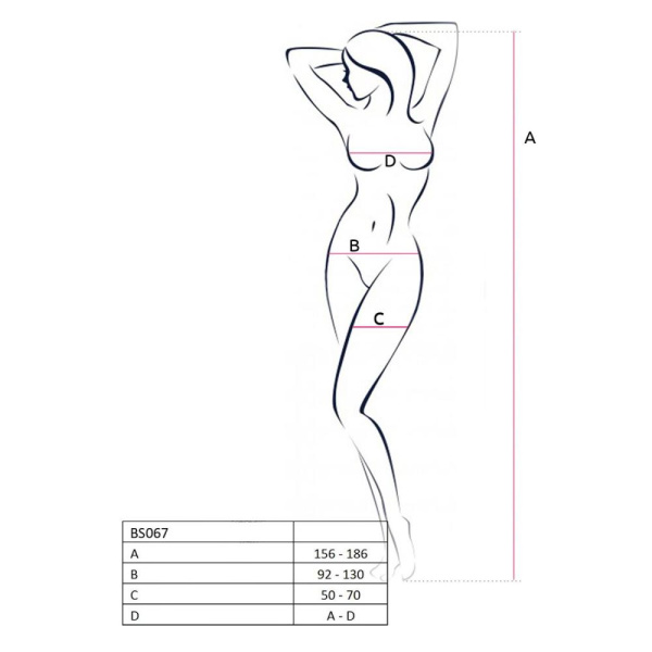 купить Бодистокинг Passion BS067 red, комбинезон, имитация чулок и топа на бретелях
