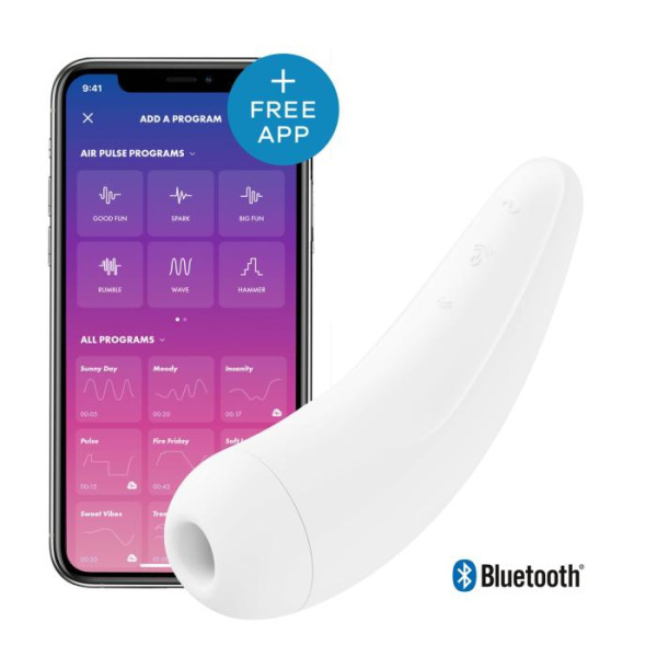 купити Вакуумний кліторальний стимулятор Satisfyer Curvy 2+ White з керуванням через інтернет