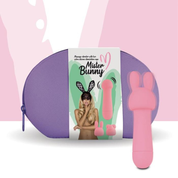 купить Мини-вибратор FeelzToys Mister Bunny Pink с двумя насадками