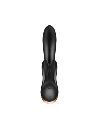 Смарт вібратор кролик із подвійним відростком Satisfyer Double Flex Black