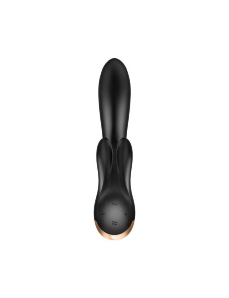 купить Смарт вибратор кролик с двойным отростком Satisfyer Double Flex Black