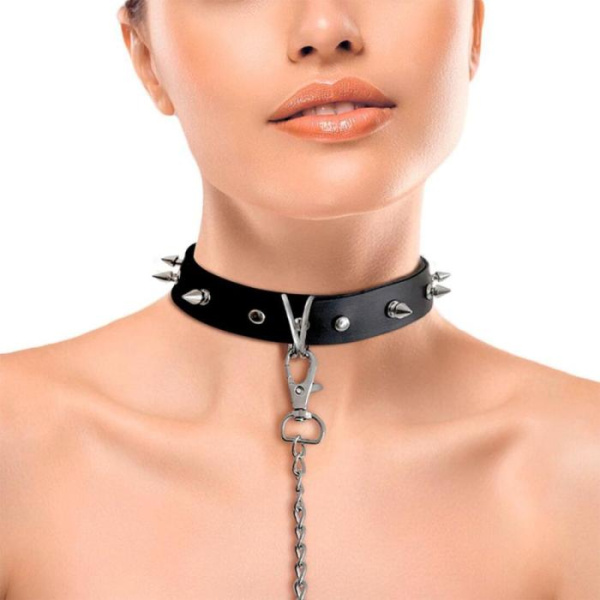 купить Ошейник с шипами и поводком Art of Sex - Collar Spikes and Leash