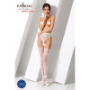 фото Эротические колготки-бодистокинг Passion S016 white, имитация ажурных с доступом трусиков и чулок  || фото Еротичні колготки-бодістокінг Passion S016 white, імітація ажурних з доступом трусиків та панчох 