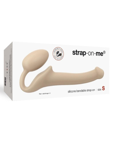 купить Безремневой страпон Strap-On-Me Flesh S, полностью регулируемый, диаметр 2,7см