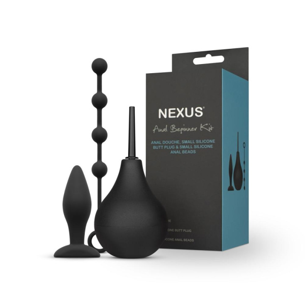 купить Набор новичка для анальной стимуляции Nexus ANAL BEGINNER KIT, спринцовка 224 мл, анальные бусы 20 м
