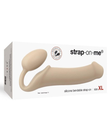 Безремневий страпон Strap-On-Me Flesh XL, повністю регульований, діаметр 4,5см