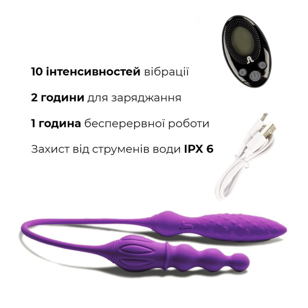 купить Вибратор двусторонний Adrien Lastic AD-2X с пультом LRS