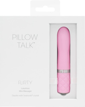 фото Роскошный вибратор PILLOW TALK - Flirty Pink с кристаллом Сваровски, гибкая головка  || фото Розкішний вібратор PILLOW TALK - Flirty Pink з кристалом Сваровські, гнучка голівка 