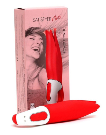 фото Мощный вибратор Satisfyer Vibes Power Flower с нежными трепещущими лепестками, 12 режимов работы  || фото Потужний вібратор Satisfyer Vibes Power Flower з ніжними тремтливими пелюстками, 12 режимів роботи 