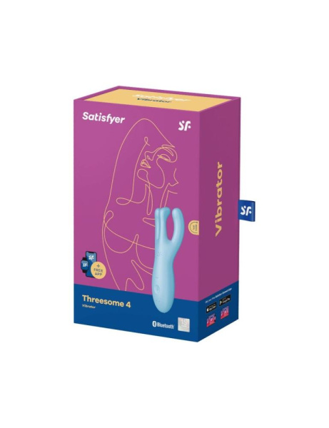 купить Клиторальный смарт вибратор Satisfyer Threesome 4 Blue с тремя пальчиками