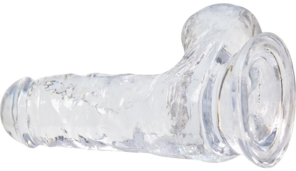 купить Прозрачный фаллоимитатор на присоске ADDICTION — Clear Dildo with Balls 6″, вибропуля в подарок