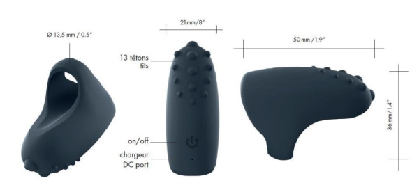 купить Вибратор на палец Dorcel MAGIC FINGER Black перезаряжаемый, 3 режима работы