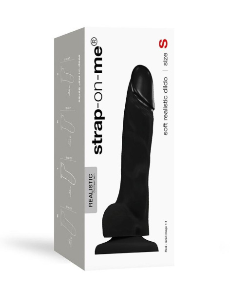 купить Реалистичный фаллоимитатор Strap-On-Me SOFT REALISTIC DILDO Black - Size S