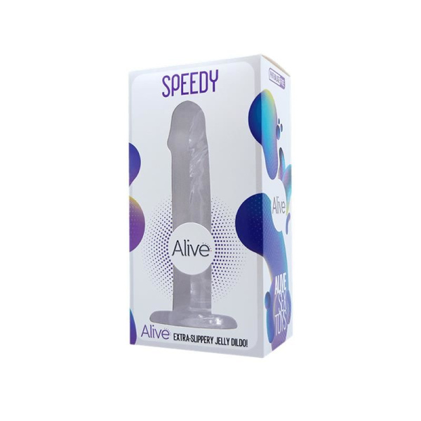 купить Прозрачный фаллоимитатор и насадка для страпона Alive Jelly Dildo Speedy, ТПЕ, длина 17,8 см