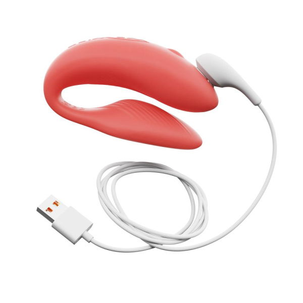 купить Смарт-вибратор для пар We-Vibe Chorus Crave Coral, сенсорное управление вибрациями сжатием пульта