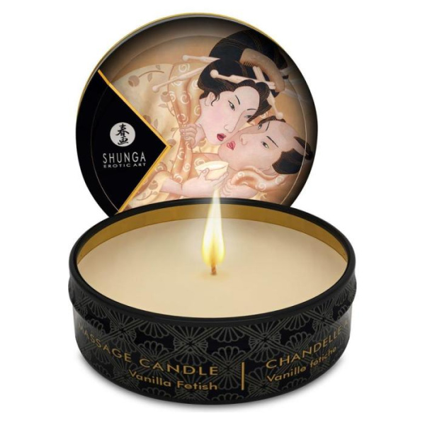 купить Массажная свеча Shunga Mini Massage Candle - Vanilla Fetish (30 мл) с афродизиаками