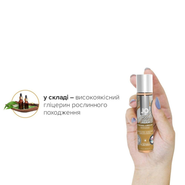 купить Смазка на водной основе System JO H2O — Vanilla Cream (30 мл) без сахара, растительный глицерин
