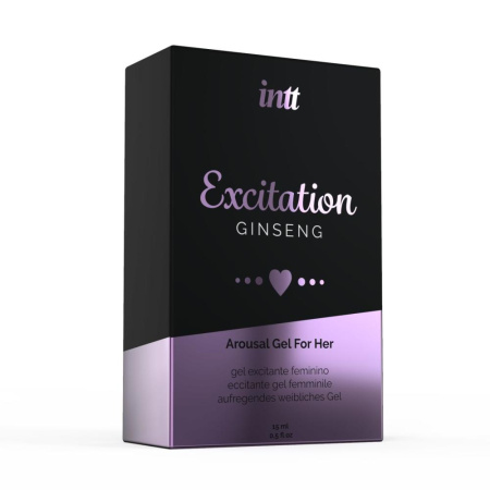 фото Возбуждающий гель Intt Excitation (15 мл) с экстрактом женьшеня, с эффектом вибрации  || фото Збуджувальний гель Intt Excitation (15 мл) з екстрактом женьшеню, з ефектом вібрації 