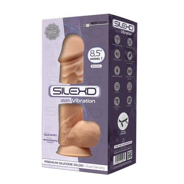 купити Фалоімітатор з вібрацією SilexD Norman Vibro Flesh (MODEL 1 size 8,5in), двошаровий, діаметр 5 см