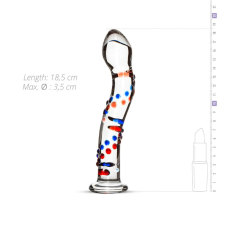 фото Стеклянный дилдо с изгибами и рисунком Gildo Glass Dildo No. 3  || фото Скляний ділдо з вигинами і малюнком Gildo Glass Dildo No. 3 