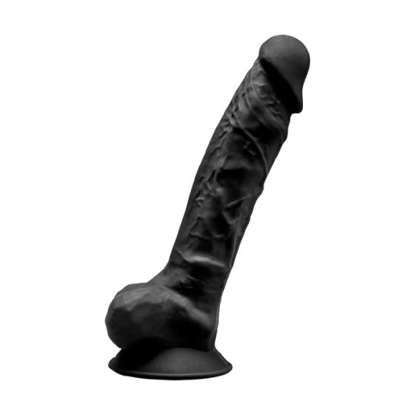 купить Фаллоимитатор SilexD Tomas Black (MODEL 1 size 9in), двухслойный, силикон+Silexpan, диаметр 4,9см