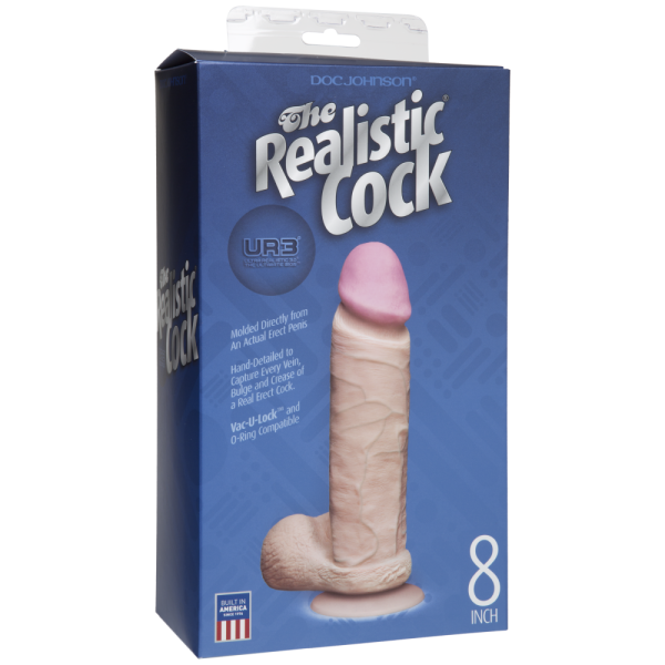 купить Фаллоимитатор Doc Johnson The Realistic Cock 8 inch White - ULTRASKYN, Vack-U-Lock, диаметр 5,1см