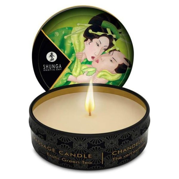 купить Массажная свеча Shunga Mini Massage Candle - Exotic Green Tea (30 мл) с афродизиаками
