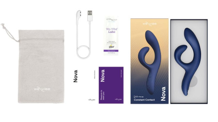 фото Смарт вибратор-кролик We-Vibe Nova Midnight Blue, эргономичный, регулируемый угол наклона ствола  || фото Смарт вібратор-кролик We-Vibe Nova Midnight Blue, ергономічний, регульований кут нахилу стовбура 