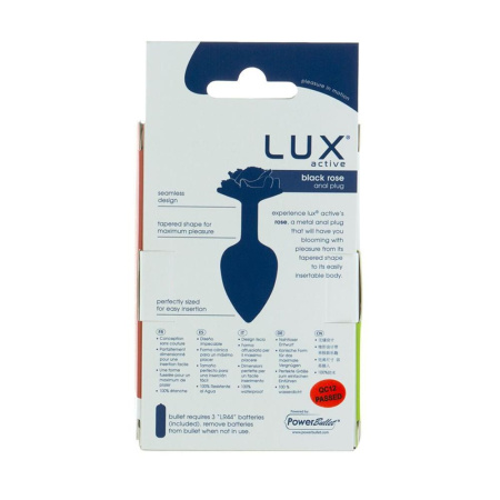 фото Металлическая анальная пробка Lux Active с розой - Rose Anal Plug - Black, вибропуля в подарок  || фото Металева анальна пробка Lux Active з трояндою - Rose Anal Plug - Black, віброкуля в подарунок 