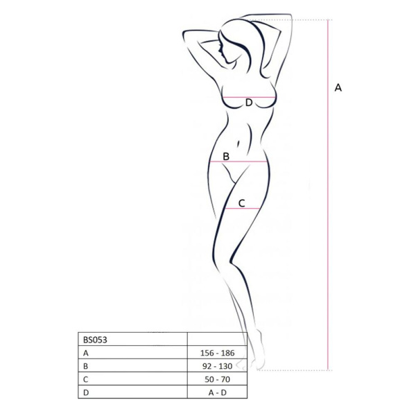 купить Бодистокинг Passion BS053 white, комбинезон, имитация чулок и пояса