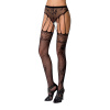 фото Эротические колготки-бодистокинг Passion S016 black, имитация ажурных с доступом трусиков и чулок