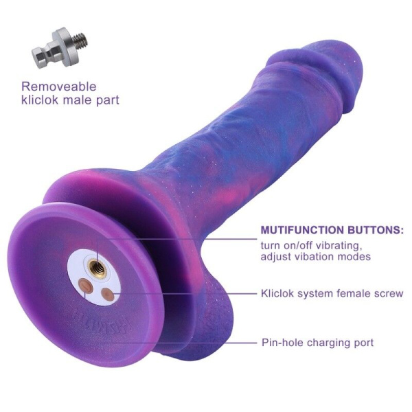 купить Фаллоимитатор 8.2″ с вибрацией для секс-машин Hismith Purple Silicone Dildo with Vibe