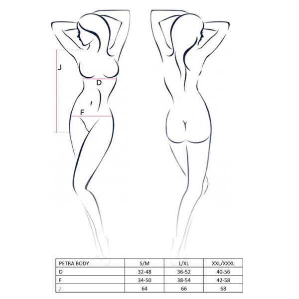 купить Боди-монокини с глубоким декольте PETRA BODY black XXL/XXXL — Passion Exclusive