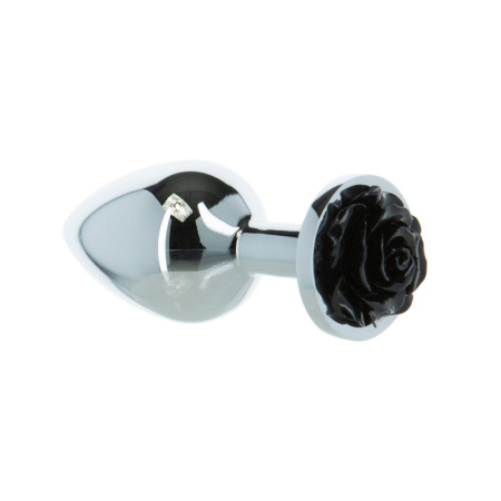 фото Металлическая анальная пробка Lux Active с розой - Rose Anal Plug - Black, вибропуля в подарок  || фото Металева анальна пробка Lux Active з трояндою - Rose Anal Plug - Black, віброкуля в подарунок 