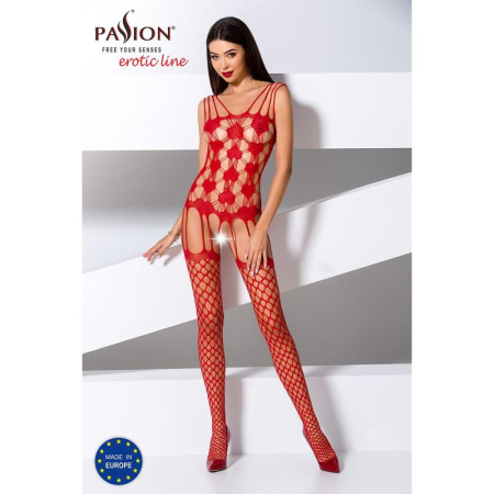 фото Бодистокинг Passion BS067 red, комбинезон, имитация чулок и топа на бретелях  || фото Бодістокінг Passion BS067 red, комбінезон, імітація панчох і топа на бретелях 