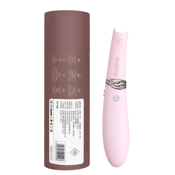 купить Вакуумный стимулятор с вибрацией KisToy Miss CC Pink, можно использовать как вибратор, диаметр 36мм