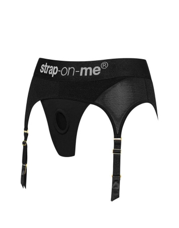 фото Трусы для страпона с подвязками для чулок Strap-On-Me REBEL HARNESS - M  || фото Труси для страпону з підв'язками для панчох Strap-On-Me REBEL HARNESS - M 