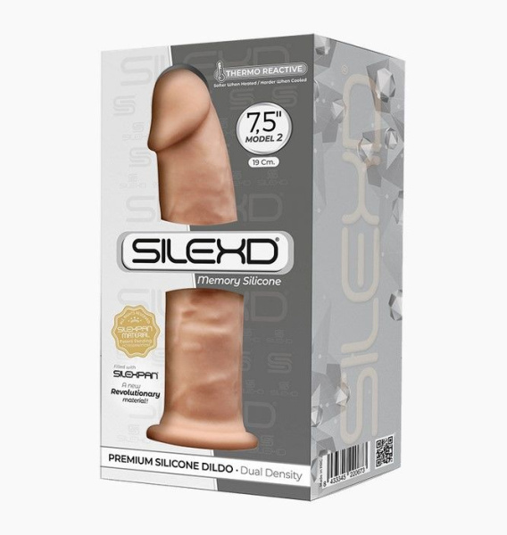 купить Фаллоимитатор SilexD Henry Flesh (MODEL 2 size 7.5in), двухслойный, силикон+Silexpan, диаметр 4,8см