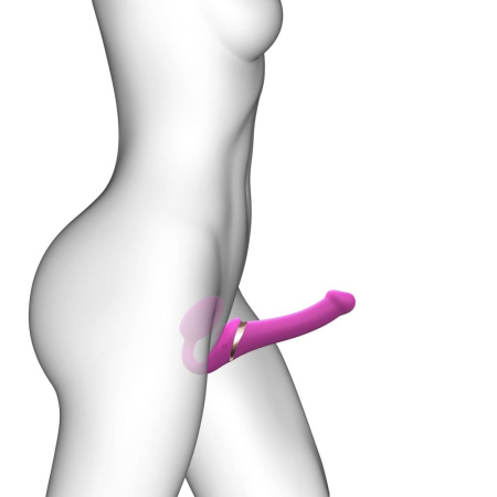 фото Безремневой вибрострапон с вакуумной стимуляцией Strap-On-Me MULTI ORGASM Fuchsia M, регулируемый  || фото Безремінний вібрострапон з вакуумною стимуляцією Strap-On-Me MULTI ORGASM Fuchsia M, регульований 