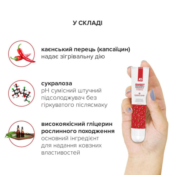 купить Гель для клитора System JO - Sweet Berry Heat (10 мл), можно для поцелуев, вибрация с разогревом