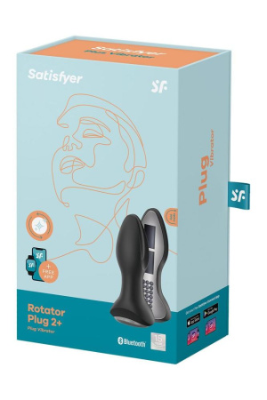 фото Анальная смарт вибропробка с жемчужным массажем Satisfyer Rotator Plug 2+ Black  || фото Анальна смарт вібропробка із перлинним масажем Satisfyer Rotator Plug 2+ Black 