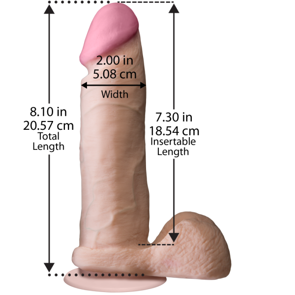 купить Фаллоимитатор Doc Johnson The Realistic Cock 8 inch White - ULTRASKYN, Vack-U-Lock, диаметр 5,1см