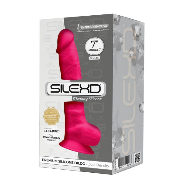 купить Фаллоимитатор SilexD Johnny Pink (MODEL 1 size 7in), двухслойный, силикон+Silexpan, диаметр 3,8см